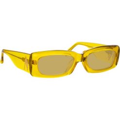 Okulary Attico Mini Marfa LINDA FARROW. Brązowe okulary przeciwsłoneczne Linda Farrow, bez wzorów, szklane, prostokątne. Za 1,039.00 zł.