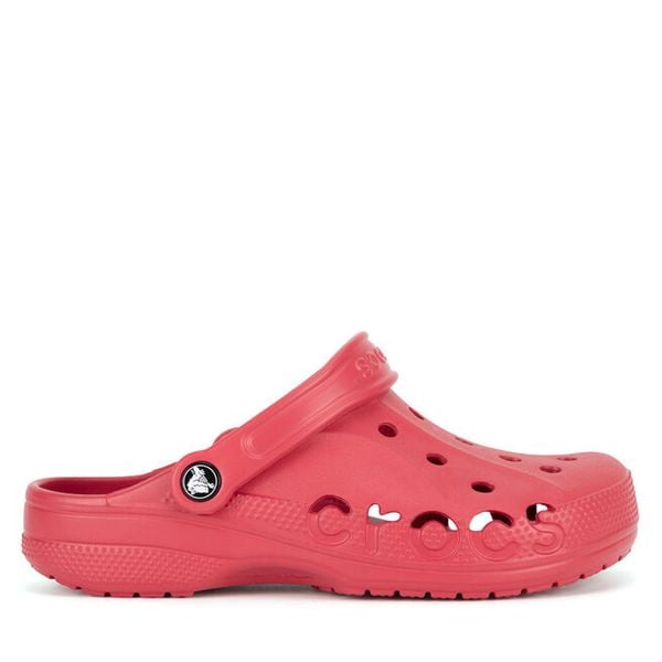 Klapki Crocs. Czerwone klapki Crocs, bez wzorów, bez obcasa, bez zapięcia. Za 199.99 zł.
