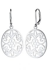 Elli Damski ornament kwiatowy ze srebra próby 925 Sterling Silver Kolczyki 1 ct. Szare kolczyki Elli, metalowe. Za 248.99 zł.