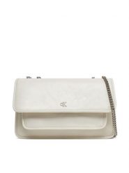 Calvin Klein Jeans Torebka Chain Ew Flap Conv Chain Bag LV04K3084G Écru. Kopertówki Calvin Klein Jeans, bez wzorów, z jeansu, wizytowe, bez dodatków. Za 349.99 zł.