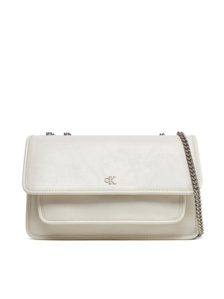 Calvin Klein Jeans Torebka Chain Ew Flap Conv Chain Bag LV04K3084G Écru. Kopertówki Calvin Klein Jeans, bez wzorów, z jeansu, wizytowe, bez dodatków. Za 349.99 zł.