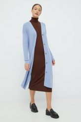 Tommy Hilfiger kardigan bawełniany damski. Niebieskie swetry Tommy Hilfiger, l, bez wzorów, z bawełny, bez ramiączek. W wyprzedaży za 669.99 zł.