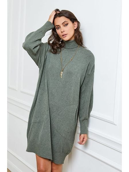 Joséfine Sukienka dzianinowa "Halof" w kolorze khaki rozmiar: M. Brązowe sukienki Joséfine, m, bez wzorów, z dzianiny, bez kołnierzyka, bez ramiączek, mini. Za 195.99 zł.