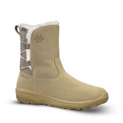 Buty turystyczne damskie Quechua NH500 Mid skóra. Czarne buty trekkingowe QUECHUA, na zimę, z futra, bez zapięcia. W wyprzedaży za 249.99 zł.