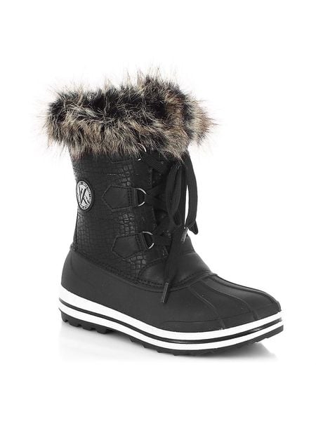 Kimberfeel Kozaki zimowe "Elisa" w kolorze czarnym rozmiar: 38. Czarne kozaki Kimberfeel, na zimę, bez wzorów, z materiału, eleganckie, bez obcasa, bez zapięcia. Za 174.74 zł.