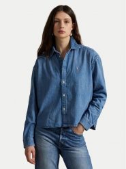 Polo Ralph Lauren Koszula jeansowa 211969457001 Niebieski Boxy Fit. Niebieskie koszule Polo Ralph Lauren, s, bez wzorów, z bawełny, bez kołnierzyka, bez ramiączek. Za 819.99 zł.