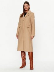 YAS Płaszcz przejściowy 26030713 Beżowy Regular Fit. Brązowe płaszcze YAS, xl, bez wzorów, z syntetyku, bez kaptura. Za 379.99 zł.