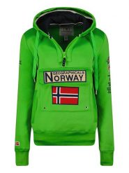 Geographical Norway Bluza "Gymclass" w kolorze zielonym rozmiar: S. Zielone bluzy Geographical Norway, s, bez wzorów, z kapturem. Za 152.26 zł.