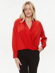 Imperial Bluzka CJF4GDG Czerwony Oversize. Czerwone bluzki Imperial, m, bez wzorów, z syntetyku, bez kołnierzyka, bez ramiączek. Za 179.99 zł.
