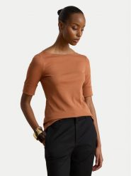 LAUREN RALPH LAUREN T-Shirt Judy 200654963505 Pomarańczowy Regular Fit. Brązowe t-shirty Lauren Ralph Lauren, xs, bez wzorów, z bawełny, bez kołnierzyka, bez ramiączek. Za 289.99 zł.