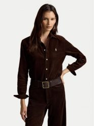 Polo Ralph Lauren Koszula 211A93203009 Brązowy ciemny Regular Fit. Brązowe koszule Polo Ralph Lauren, m, bez wzorów, z bawełny, bez kołnierzyka, bez ramiączek. Za 859.99 zł.
