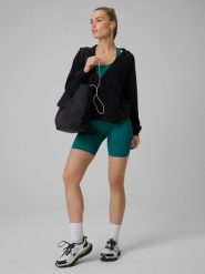 4F Legginsy kolarki treningowe bezszwowe damskie - turkusowe XL/XXL. Niebieskie legginsy 4f, bez wzorów. Za 79.99 zł.