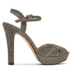 Sandały Menbur. Szare sandały Menbur, bez wzorów, bez obcasa, na słupku, bez zapięcia. Za 399.99 zł.