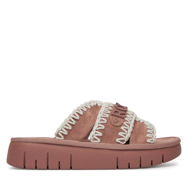 Klapki Roxy. Czerwone klapki Roxy, bez wzorów, bez obcasa, bez zapięcia. Za 179.99 zł.