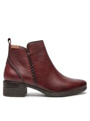 Pikolinos Botki W6W-8950 Bordowy. Czerwone botki Pikolinos, bez wzorów, ze skóry, bez obcasa, na słupku, bez zapięcia. Za 699.99 zł.