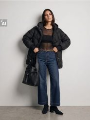 Pikowana kurtka oversize - czarny. Czarne kurtki Sinsay, l, bez wzorów, bez kaptura. Za 129.99 zł.