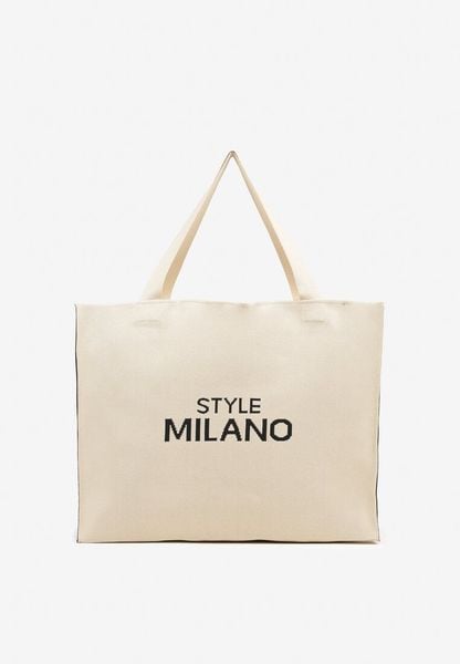 Beżowa Torebka o Modelu Shopper z Suwakiem i Napisem Salisella. Brązowe shopper bag Renee, bez wzorów, biznesowe, bez dodatków. Za 89.99 zł.