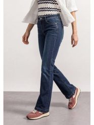 Street One Dżinsy - Bootcut fit - w kolorze granatowym rozmiar: W31/L30. Niebieskie jeansy Street One, l, z aplikacjami, ze skóry, street. Za 154.95 zł.