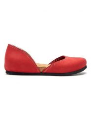 Comfortfusse Skórzane baleriny "Este" w kolorze czerwonym rozmiar: 37. Czerwone baleriny Comfortfüße, bez wzorów, z nubiku, z okrągłym noskiem, bez obcasa, bez zapięcia. Za 252.99 zł.