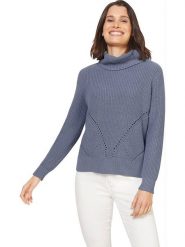 Heine Sweter w kolorze niebieskim rozmiar: 42. Niebieskie swetry Heine, bez wzorów, bez ramiączek. Za 57.60 zł.