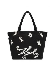 KARL LAGERFELD Torebka B1W50053 Czarny. Czarne shopper bag KARL LAGERFELD, bez wzorów, z materiału, bez dodatków. Za 339.99 zł.