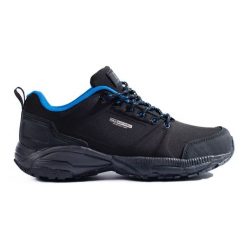 Buty trekkingowe damskie DK czarno niebieskie czarne. Czarne buty trekkingowe z materiału, bez zapięcia. Za 197.04 zł.