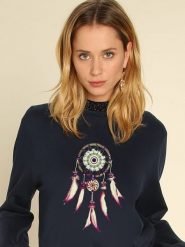 WOOOP Bluza "Dreamcatcher" w kolorze granatowym rozmiar: XS. Niebieskie bluzy bez kaptura Wooop, xs, bez wzorów, z bawełny, bez kaptura. Za 100.99 zł.