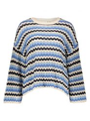 ONLY Carmakoma Sweter w kolorze niebiesko-kremowo-czarnym rozmiar: M-46/48. Brązowe swetry Only Carmakoma, m, bez wzorów, z bawełny, bez ramiączek. Za 96.60 zł.