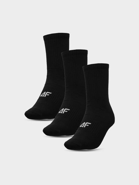 4F Skarpetki długie (3-pack) damskie - czarne 35-38. Czarne skarpetki 4f, bez wzorów, z bawełny. Za 59.99 zł.