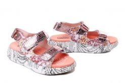 Laura Vita 0007689 NIKITO 11 rose, sandały damskie. Czerwone sandały LAURA VITA, bez wzorów, ze skóry, bez obcasa, na platformie, bez zapięcia. Za 419.90 zł.