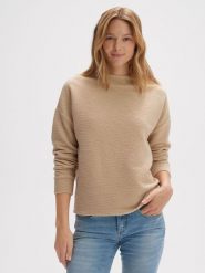 OPUS Bluza w kolorze beżowym rozmiar: 44. Brązowe bluzy Opus, bez wzorów, prążkowane, bez kaptura. Za 136.78 zł.