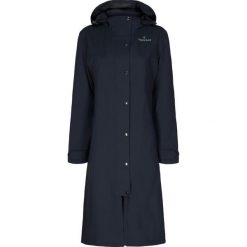 Kurtka przeciwdeszczowa dla kobiet do jazdy konnej Equipage Heaven. Niebieskie kurtki przeciwdeszczowe QHP, bez wzorów, ze skóry, bez kaptura, do jazdy konnej. Za 548.50 zł.