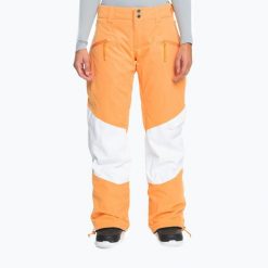 Spodnie snowboardowe damskie ROXY Chloe Kim Woodrose. Brązowe spodnie narciarskie Roxy, bez wzorów, narciarskie. Za 579.99 zł.