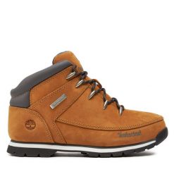 Trapery Timberland. Brązowe traperki Timberland, bez wzorów, bez obcasa, bez zapięcia. Za 429.99 zł.