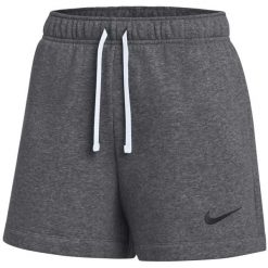 Spodenki krótkie damskie Nike Park 26 Fleece. Szare szorty Nike, bez wzorów, z bawełny, sportowe. Za 141.99 zł.