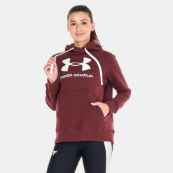 Bluza Z Kapturem Damska Logo Polar Rival. Czerwone bluzy z polaru Under Armour, xl, bez wzorów, z polaru. Za 275.99 zł.