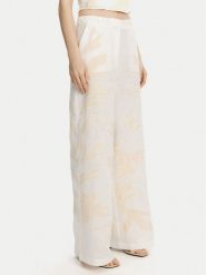 Marella Spodnie materiałowe Kadiak 2513131212 Biały Wide Leg. Białe spodnie materiałowe Marella, bez wzorów, ze lnu. Za 1,079.00 zł.