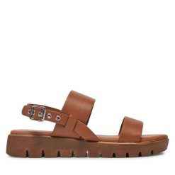 Sandały Call It Spring. Brązowe sandały Call it Spring, bez wzorów, bez obcasa, na płaskiej podeszwie, bez zapięcia. Za 239.99 zł.