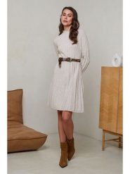 Soft Cashmere Sukienka dzianinowa w kolorze beżowym rozmiar: 38/40. Brązowe sukienki Soft Cashmere, bez wzorów, z dzianiny, bez kołnierzyka, bez ramiączek, maxi. Za 104.99 zł.
