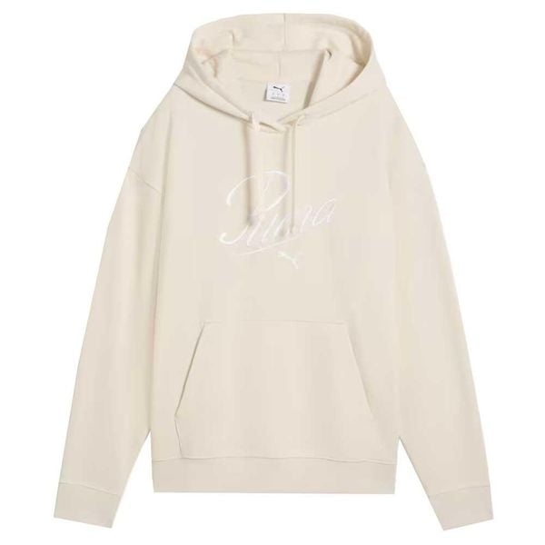 Damska Bluza Z Kapturem ESS Script Comfort. Białe bluzy Puma, l, bez wzorów, z bawełny, klasyczne, bez ramiączek, z kapturem. Za 182.99 zł.