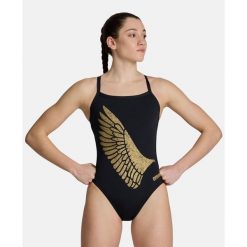 Damski kostium kąpielowy 1-częściowy Arena SI. Czarne stroje jednoczęściowe Arena, bez wzorów, sportowe. Za 256.50 zł.