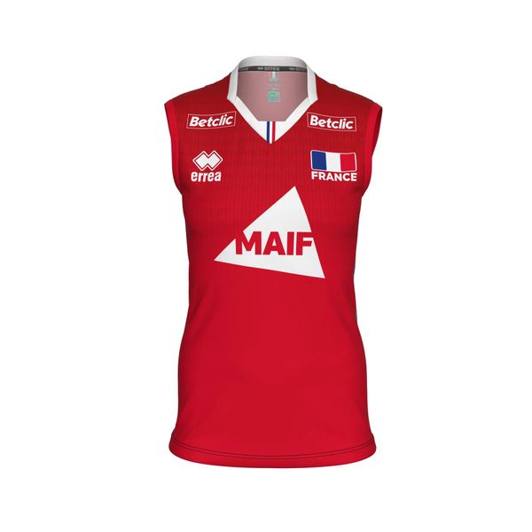 Bluzka Libero dla kobiet Francja 2025/26. Czerwone t-shirty sportowe ERREA, xl, bez wzorów, z materiału, bez ramiączek, do siatkówki. Za 264.00 zł.