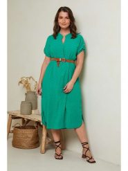 Curvy Lady Sukienka w kolorze zielonym rozmiar: 48/50. Zielone sukienki Curvy Lady, bez wzorów, klasyczne, bez kołnierzyka, bez ramiączek, midi. Za 96.83 zł.