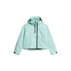 Kurtka przeciwdeszczowa z kapturem damska z wyszywaniem Superdry SD. Niebieskie kurtki przeciwdeszczowe Superdry, xs, bez wzorów, z materiału, z kapturem. Za 326.55 zł.
