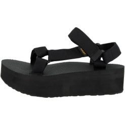 Sandały Teva Model W Flatform Univers Kolor Czarny. Czarne sandały Teva, bez wzorów, z materiału, bez obcasa, bez zapięcia. Za 230.00 zł.