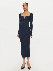 TWINSET Sukienka dzianinowa 242TP3081 Granatowy Regular Fit. Niebieskie sukienki Twinset, s, bez wzorów, z dzianiny, bez kołnierzyka, bez ramiączek. Za 399.99 zł.
