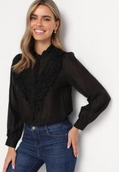 Czarna Koszula z Koronką Walaa. Czarne koszule Born2be, m, bez wzorów, z koronki, bez kołnierzyka, bez ramiączek. W wyprzedaży za 118.99 zł.
