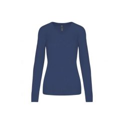 Damski sweter v-neck Kariban. Fioletowe swetry KARIBAN, na zimę, bez wzorów, bez ramiączek. Za 200.50 zł.
