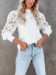 LA Angels Bluzka w kolorze białym rozmiar: L. Białe bluzki LA Angels, l, bez wzorów, z koronki, bez kołnierzyka, bez ramiączek. Za 189.74 zł.