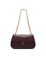 Calvin Klein Torebka Ck Convertible Chain Medium Bag LV04F3171G Bordowy. Czerwone kopertówki Calvin Klein, bez wzorów, ze skóry, wizytowe, bez dodatków. Za 459.99 zł.